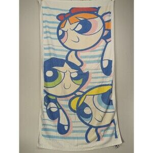 Vintage 2001 Powerpuff Girls Beach Towel Cartoon Network Y2K Blossom Bubbles